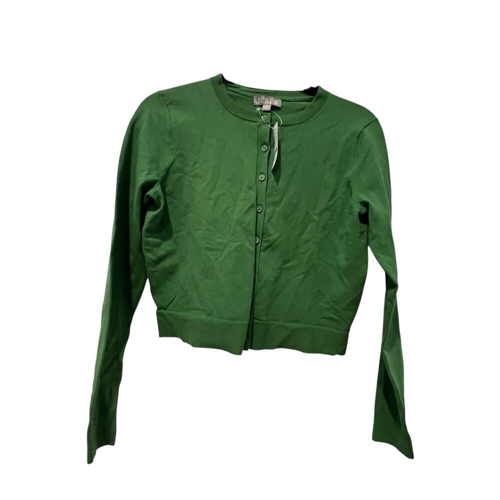 J. Crew Women's Jackie Cardigan Premium Ultra-Fine Cotton Blend Grass Size S NWT - Picture 6 of 11